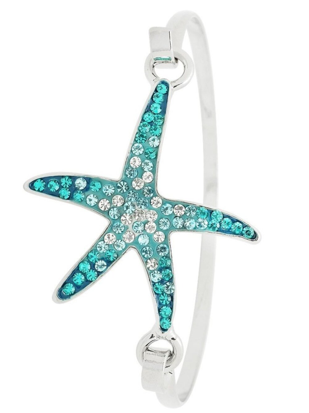 Aqua  crystal  Starfish  hook  bracelet